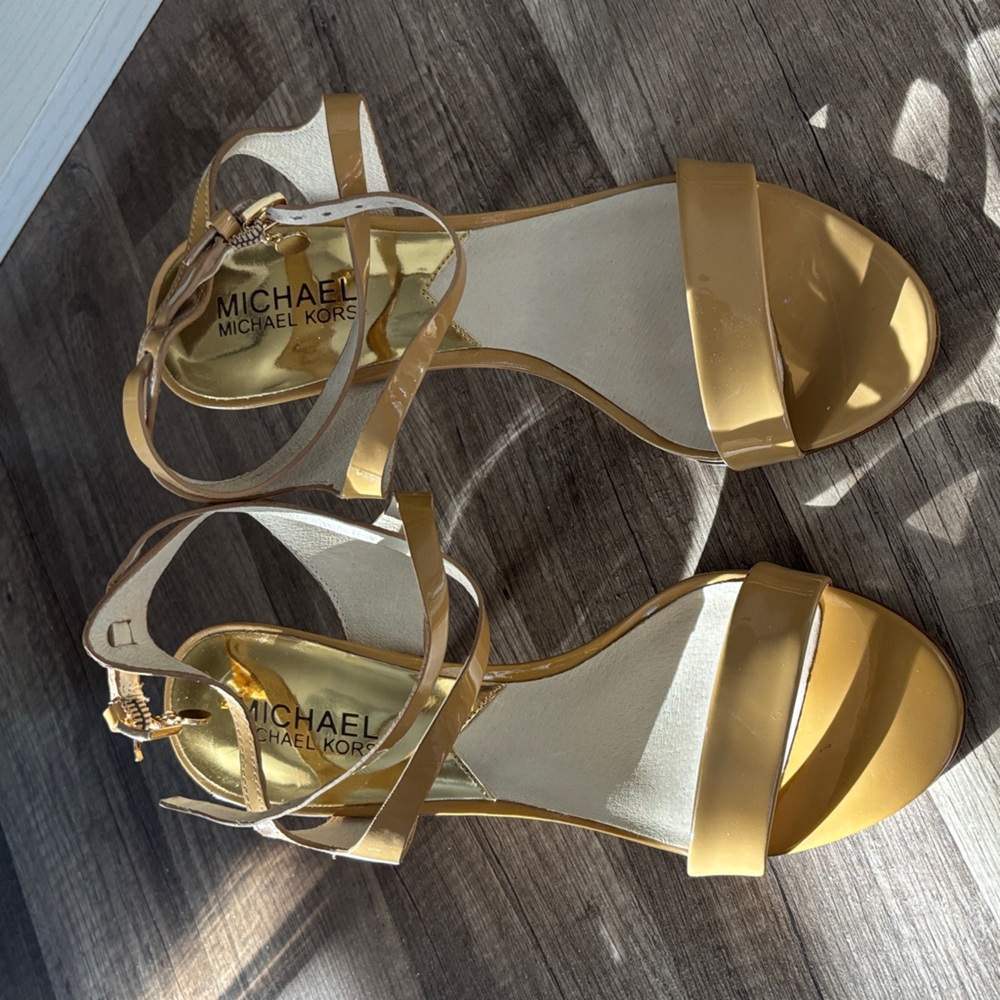 Michael Kors Gold Strappy Heels